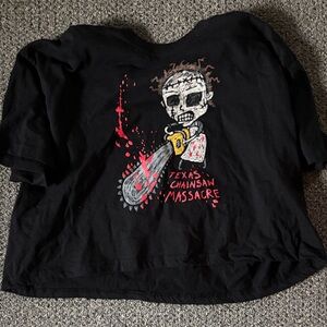 Black Graphic T-Shirt leatherface